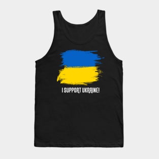 I Support Ukraine Patriotic Solidarity Flag Design Tank Top